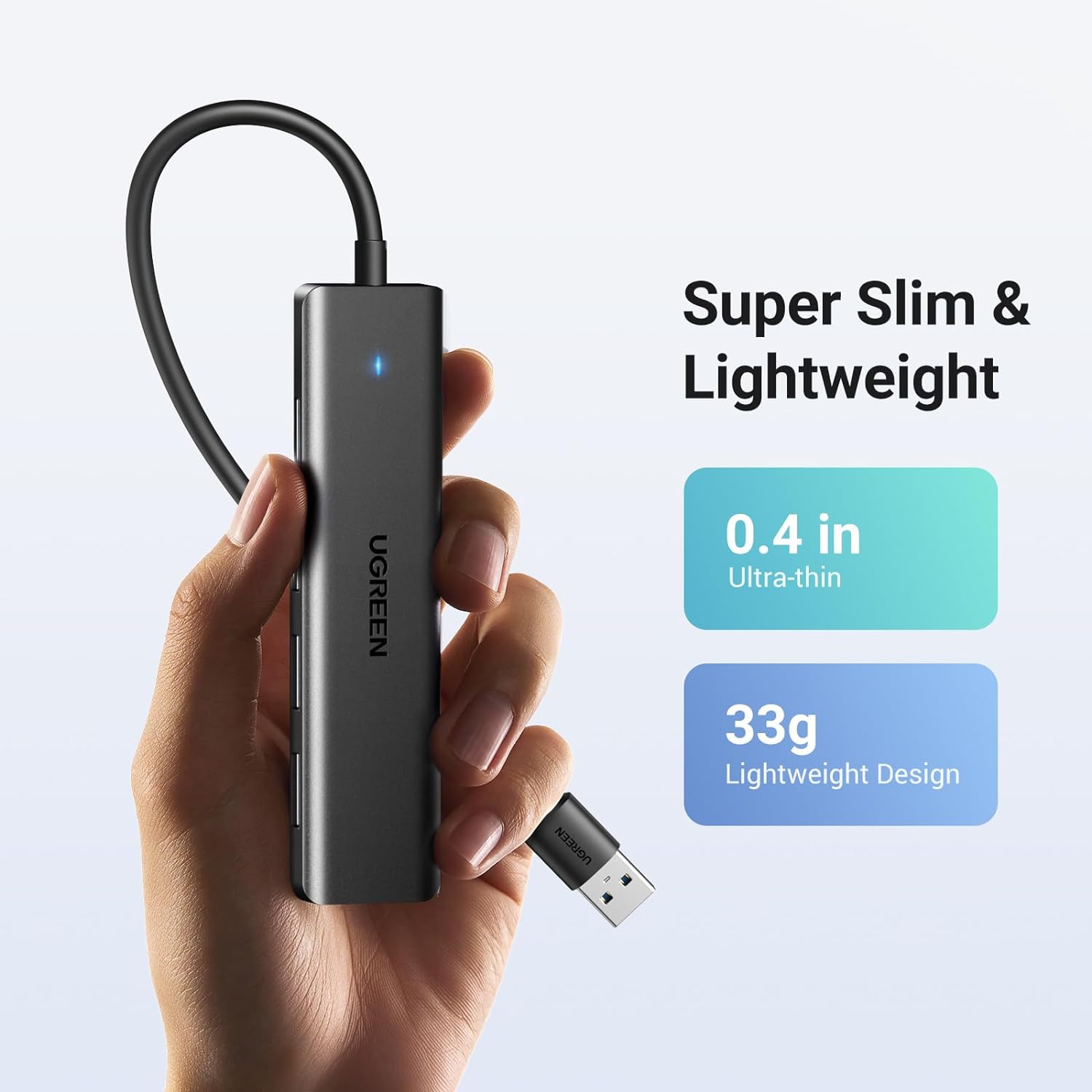 UGREEN 25946 USB 3.0 Hub 4 Ports (0.6 Meter) USB A Splitter Ultra-Slim USB Expander