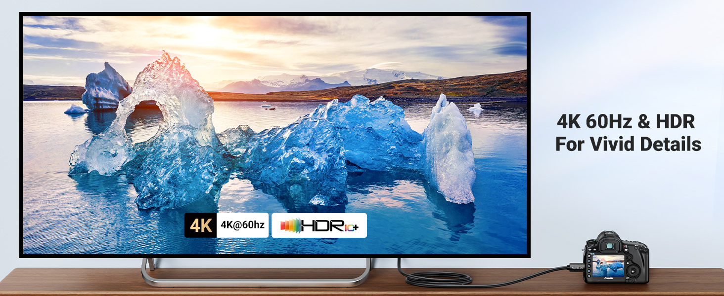 UGREEN 30102 Micro HDMI to HDMI Cable (1.5 Meter) 4K@60Hz Support 3D HDR ARC Ethernet Audio Return UGREEN 30102 Micro HDMI to HDMI Cable (1.5 Meter) 4K@60Hz Support 3D HDR ARC Ethernet Audio Return
