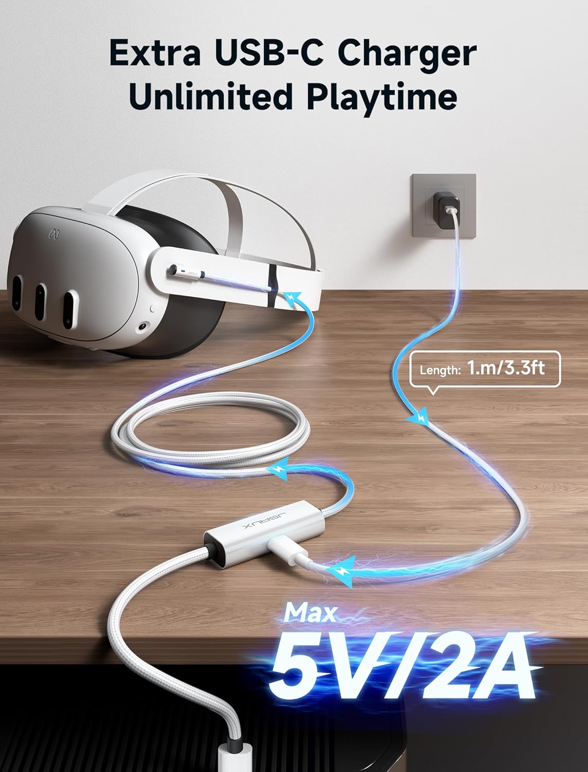 Buy JSAUX CD0044 Link Cable with Charging (5 Meter) PC VR/Steam VR Compatible Online in Pakistan - UGREEN PK