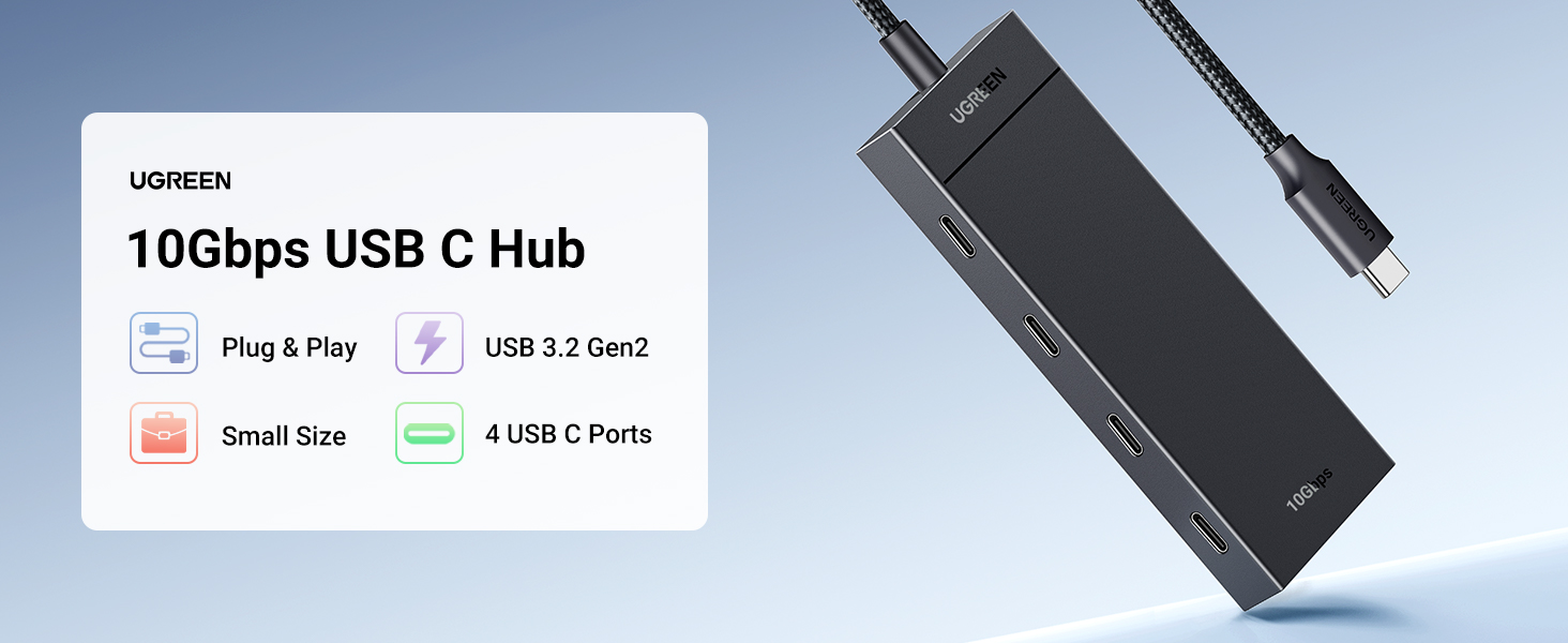 UGREEN 35584 10Gbps 4-in-1 USB 3.2 Adapter Gen 2 with 4 USB-C 3.2 UGREEN 35584 10Gbps 4-in-1 USB 3.2 Adapter Gen 2 with 4 USB-C 3.2