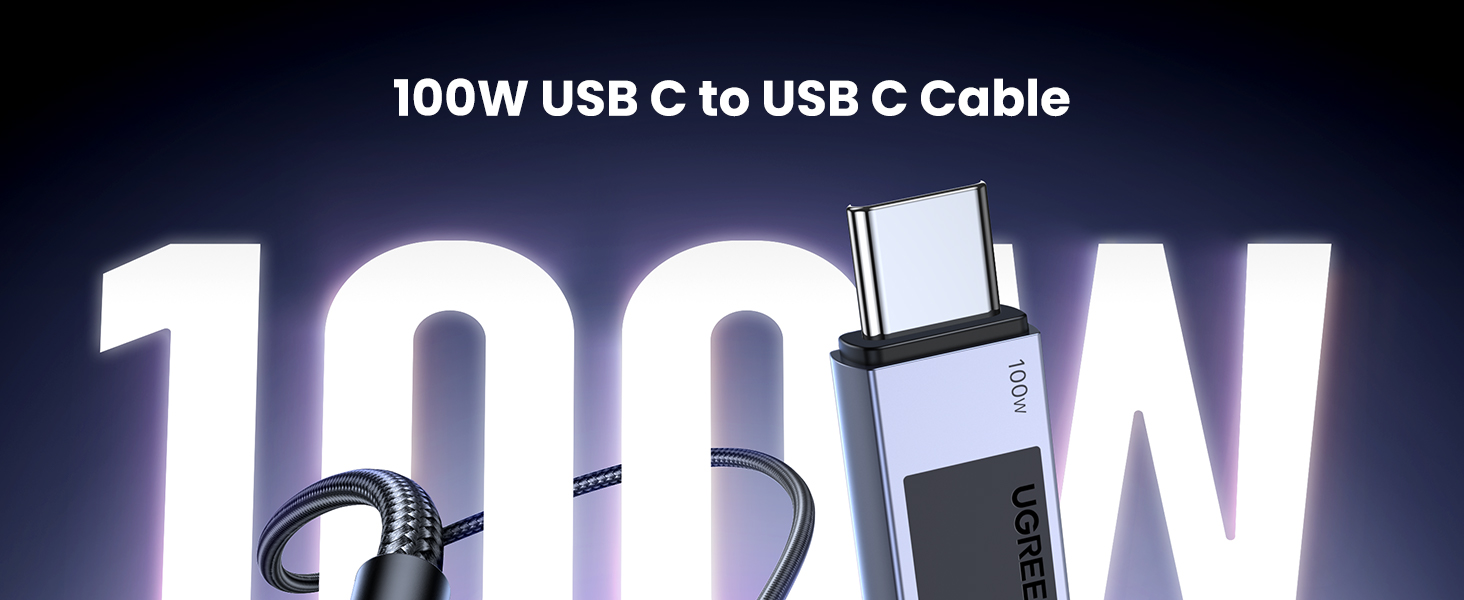 UGREEN 45064 USB-C TO USB-C Cable 100W PD Fast Charging Cable (2 Meter) Compatible with iPhone 17-15/Plus/Pro/Pro Max UGREEN 45064 USB-C TO USB-C Cable 100W PD Fast Charging Cable (2 Meter) Compatible with iPhone 17-15/Plus/Pro/Pro Max