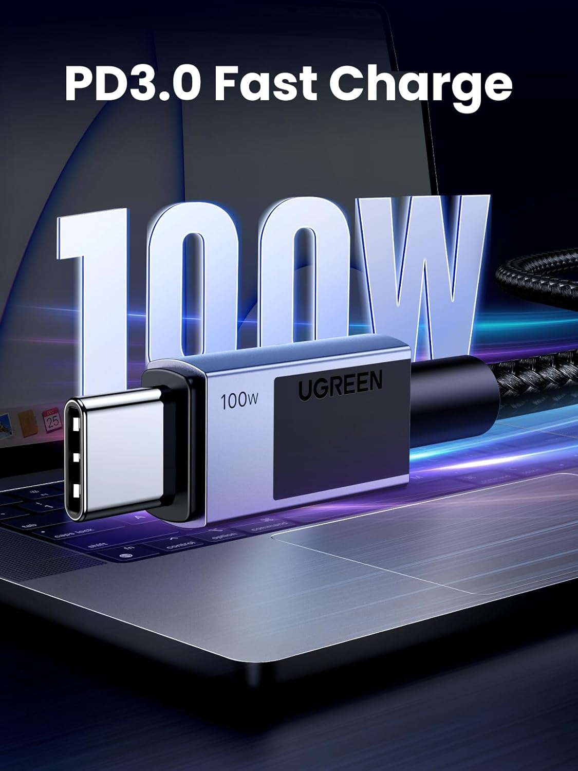 UGREEN 45064 USB-C TO USB-C Cable 100W PD Fast Charging Cable (2 Meter) Compatible with iPhone 17-15/Plus/Pro/Pro Max