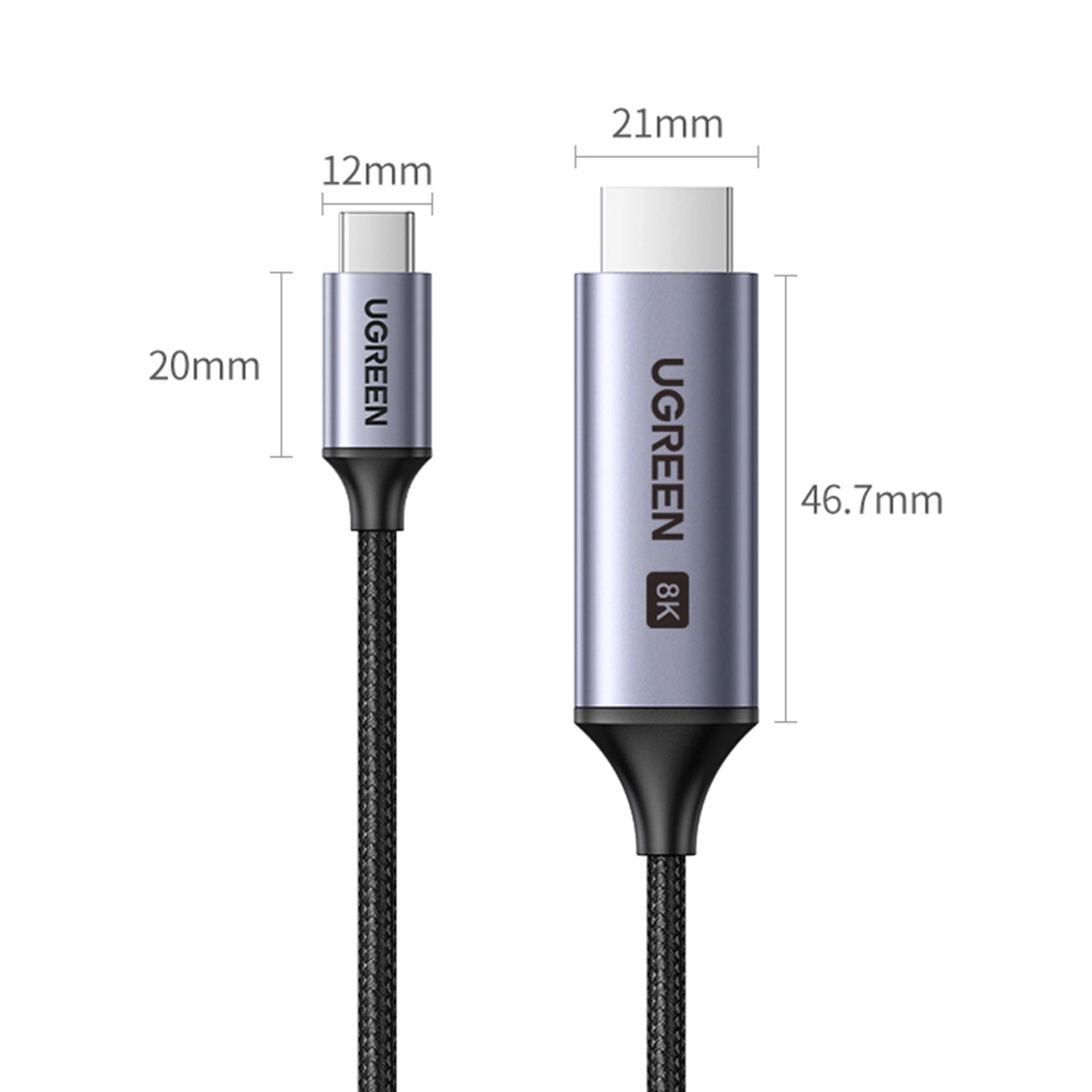 UGREEN 90451 USB Type-C to HDMI 8K@60Hz Cable (1.5 Meter)
