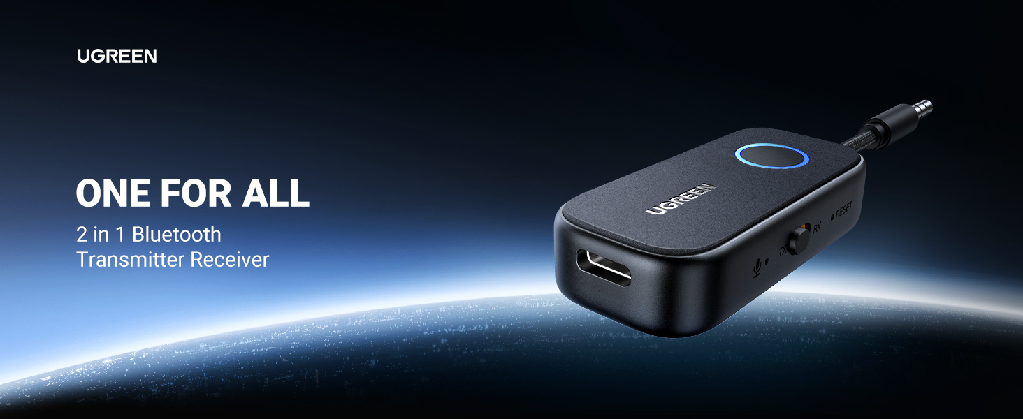 UGREEN 35222 2-in-1 Wireless Bluetooth 5.2 Transmitter/Receiver Adapter UGREEN 35222 2-in-1 Wireless Bluetooth 5.2 Transmitter/Receiver Adapter