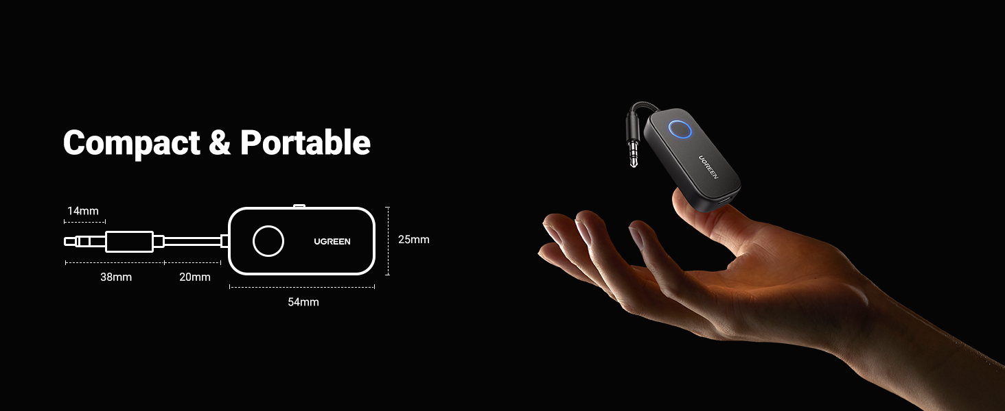 UGREEN 35222 2-in-1 Wireless Bluetooth 5.2 Transmitter/Receiver Adapter UGREEN 35222 2-in-1 Wireless Bluetooth 5.2 Transmitter/Receiver Adapter