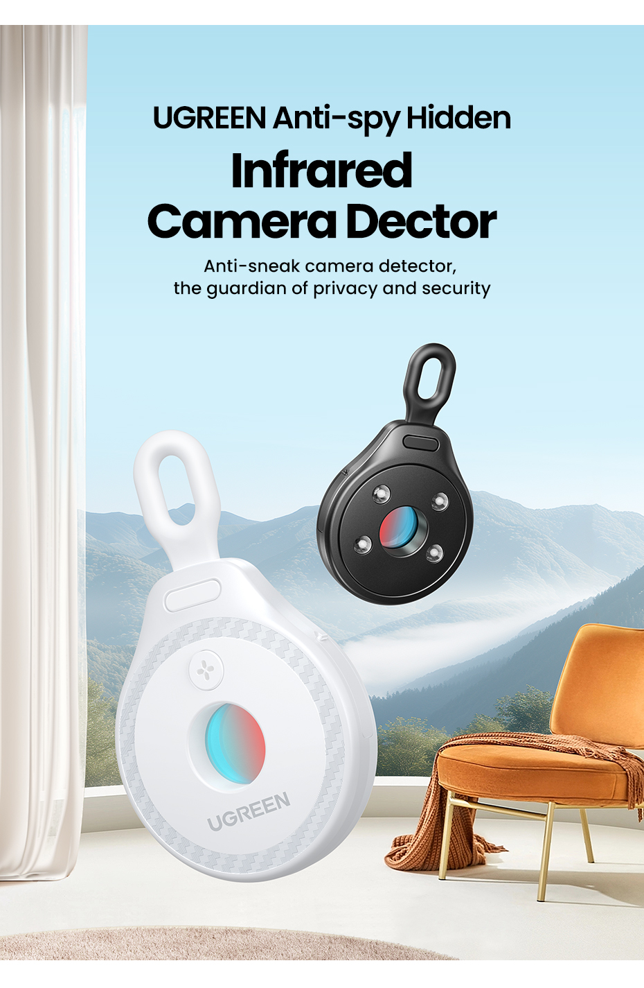 UGREEN 35579 Camera Lens Detector Portable Anti-Peeping Protection UGREEN 35579 Camera Lens Detector Portable Anti-Peeping Protection