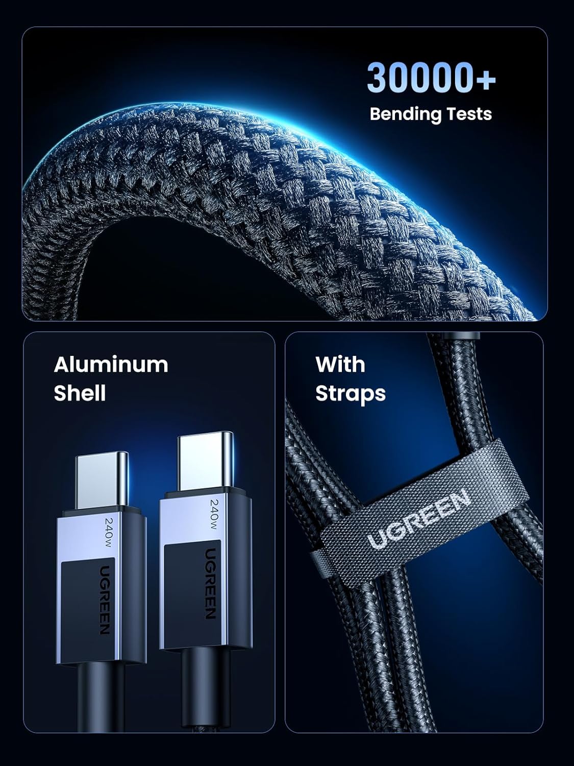 UGREEN 45068 USB-C TO USB-C Cable 240W PD Fast Charging Cable (2 Meter) Compatible with iPhone 16/15/Plus/Pro/Pro Max