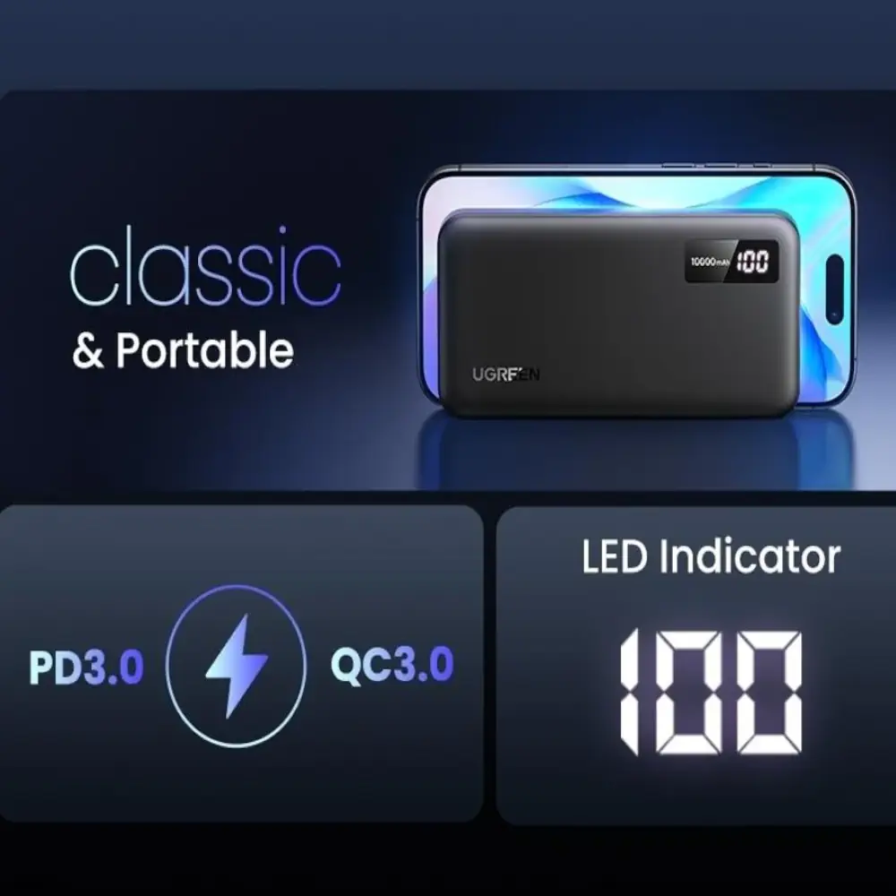 UGREEN 25742 Power Bank 10000mAh 22.5W PD 3.0 Fast Charging Battery iPhone 16/15 /14/13