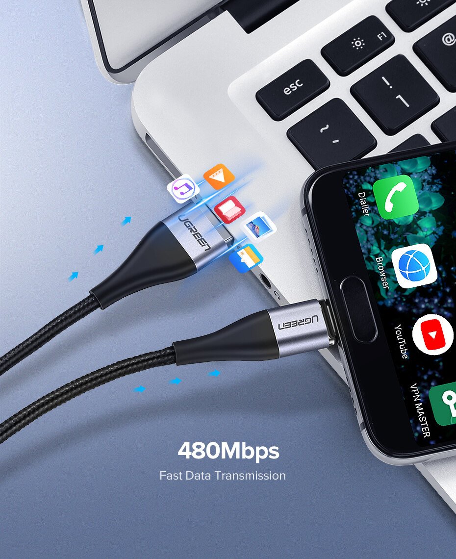 UGREEN 60207 Magnetic Charging Cable with 3A USB-C & Micro USB Plugs (1 Meter) Qualcomm 3.0 Quick Charge UGREEN 60207 Magnetic Charging Cable with 3A USB-C & Micro USB Plugs (1 Meter) Qualcomm 3.0 Quick Charge