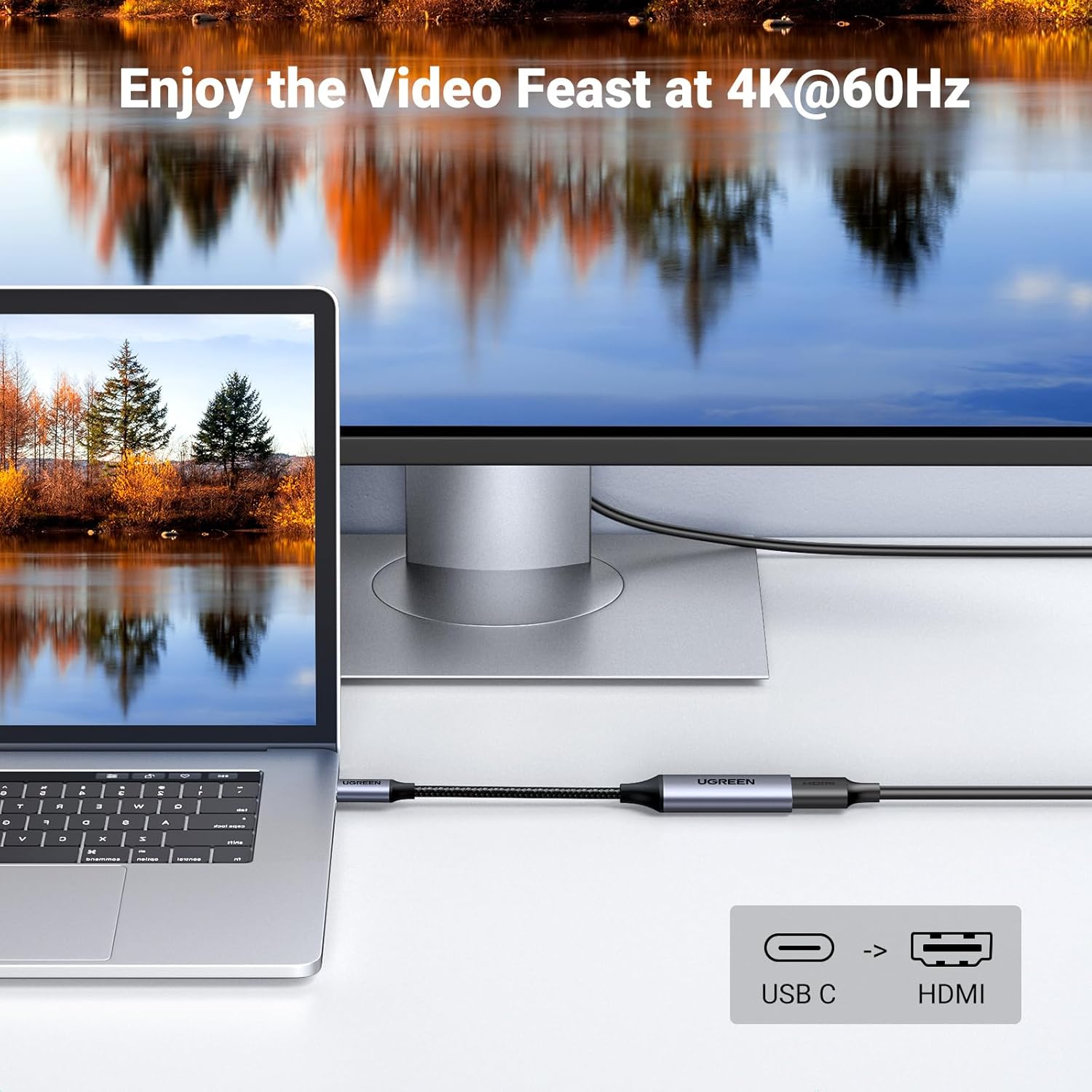UGREEN 70444 USB C to HDMI Adapter 4K@60Hz Type C Thunderbolt 4/3 Converter