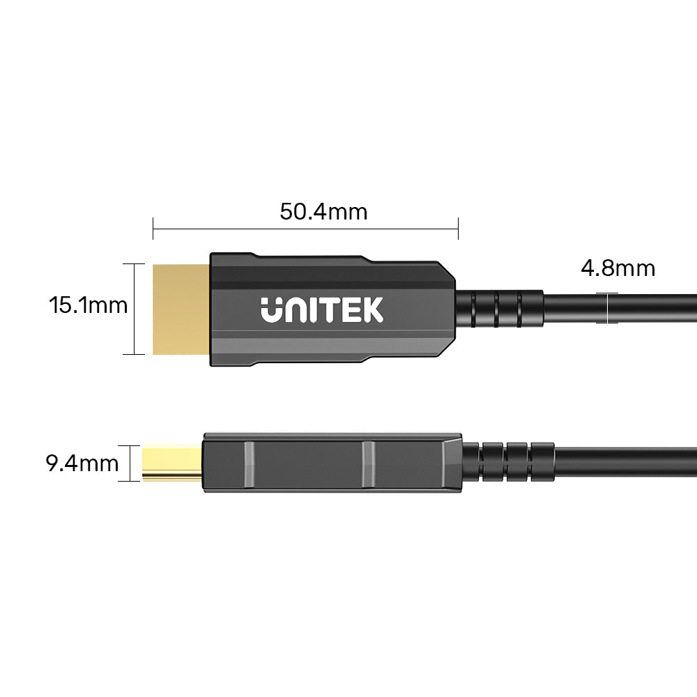 UNITEK 4K Fiber Optic HDMI Cable (15 Meter) 4K@60Hz