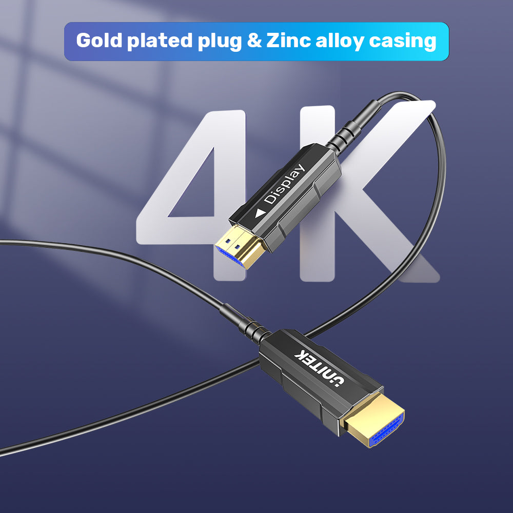 UNITEK 4K Fiber Optic HDMI Cable (15 Meter) 4K@60Hz
