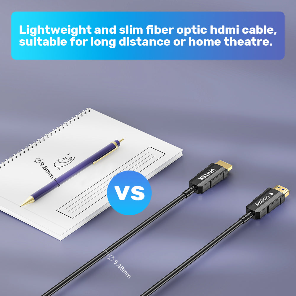 UNITEK 4K Fiber Optic HDMI Cable (15 Meter) 4K@60Hz