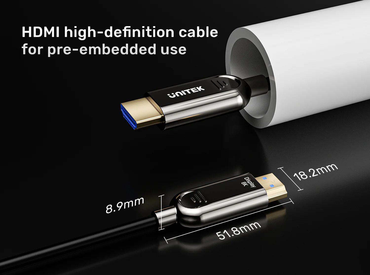 UNITEK 8K Fiber Optic HDMI Cable (10 Meter) 8K@60Hz UNITEK 8K Fiber Optic HDMI Cable (10 Meter) 8K@60Hz