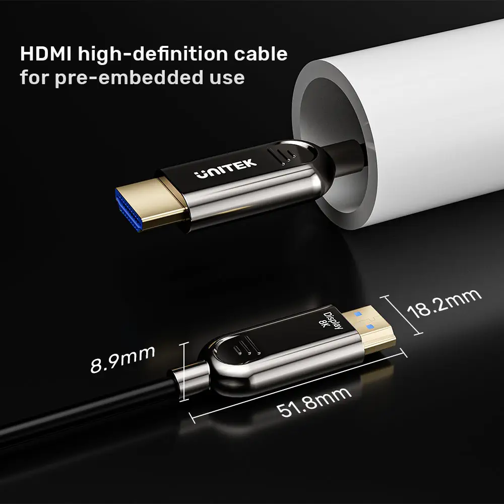 UNITEK 8K Fiber Optic HDMI Cable (40 Meter) 8K@60Hz