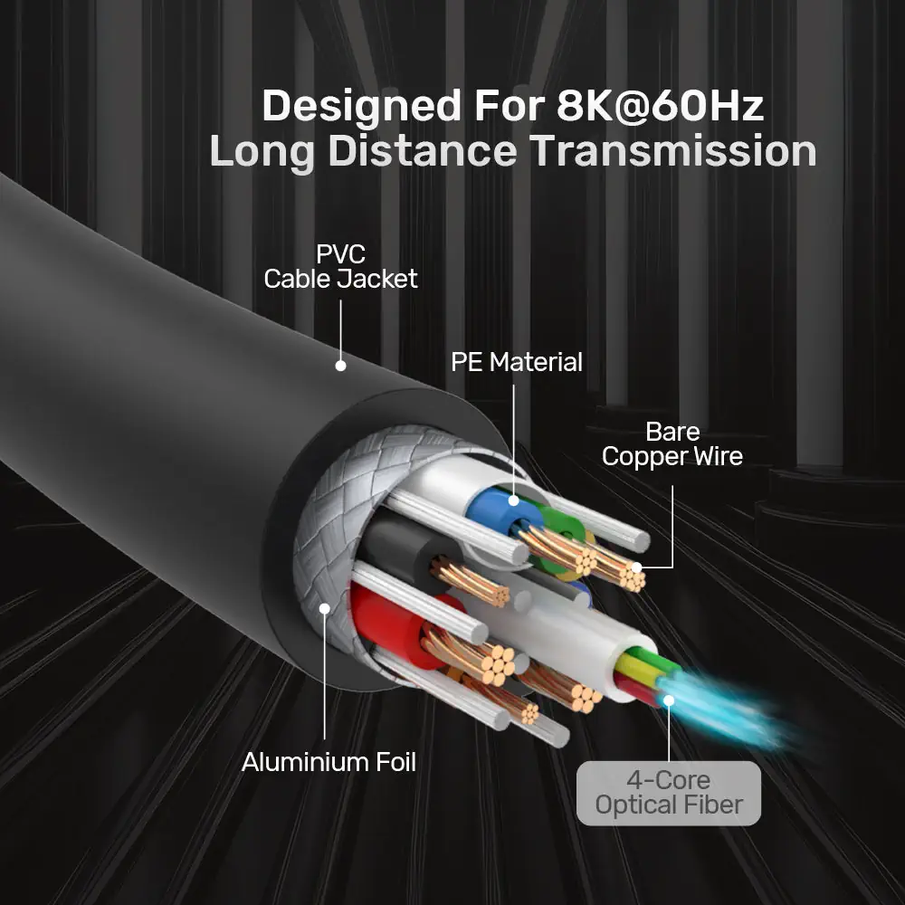 UNITEK 8K Fiber Optic HDMI Cable (40 Meter) 8K@60Hz