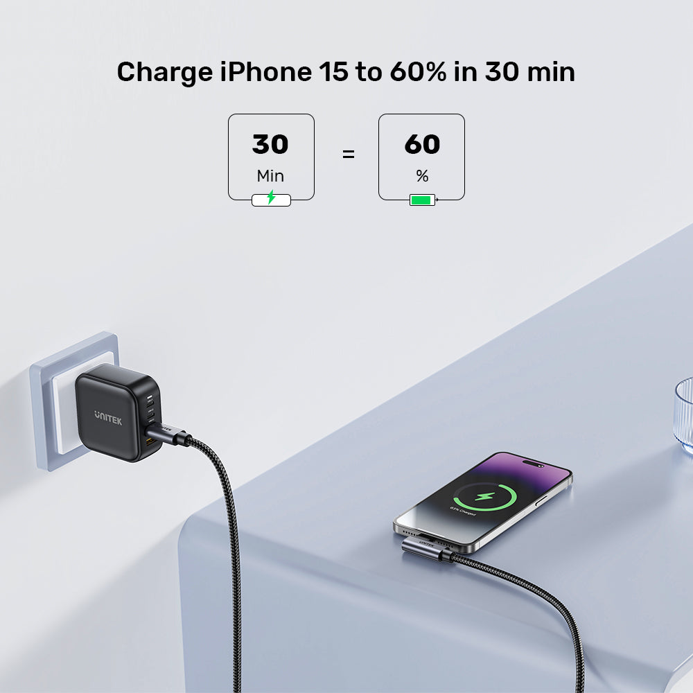 UNITEK 100W USB-C Fast Charging Cable 90 Degree (5 Meter) Compatible with iPhone 16/15, MacBook, Samsung Galaxy UNITEK 100W USB-C Fast Charging Cable 90 Degree (5 Meter) Compatible with iPhone 16/15, MacBook, Samsung Galaxy