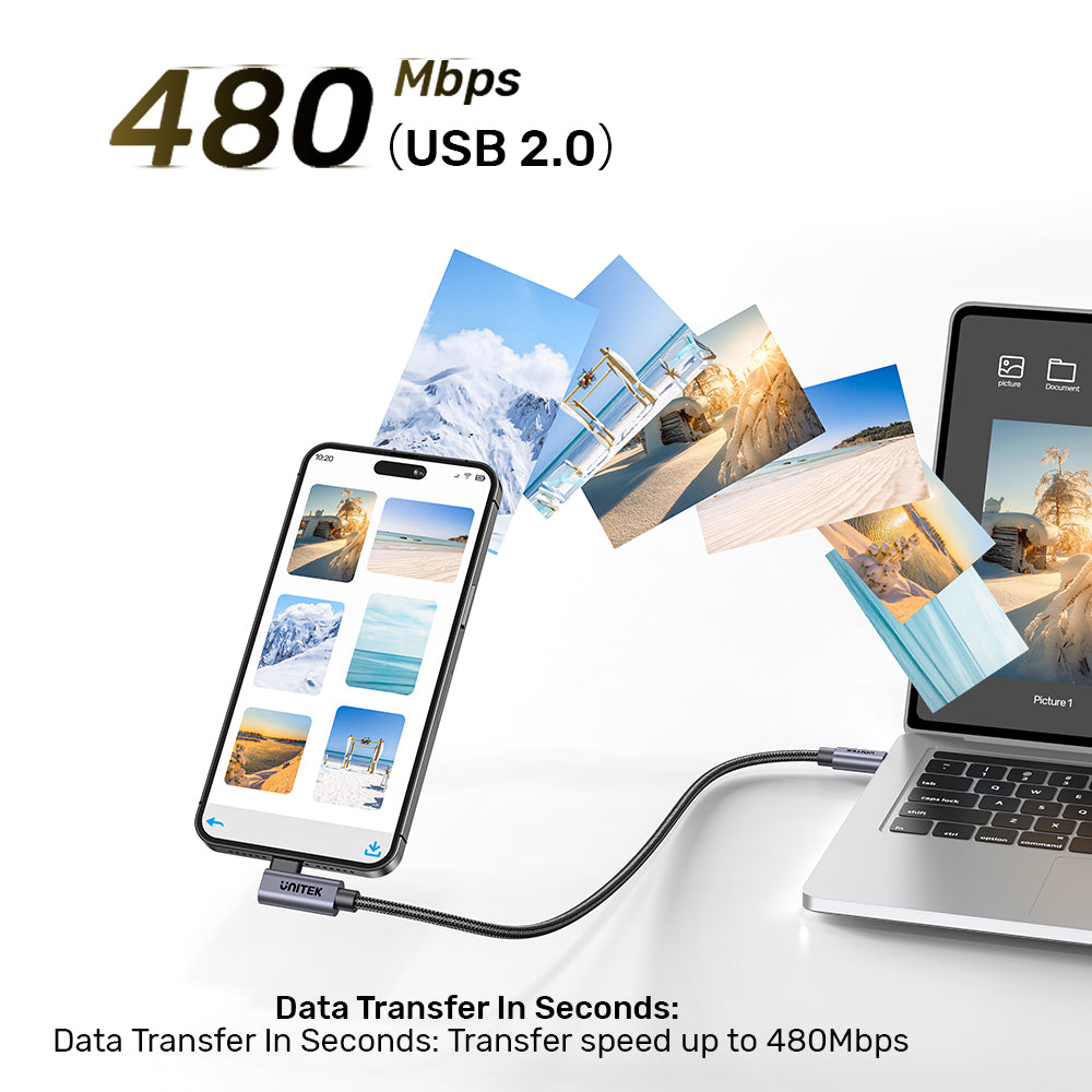 UNITEK 100W USB-C Fast Charging Cable 90 Degree (5 Meter) Compatible with iPhone 16/15, MacBook, Samsung Galaxy UNITEK 100W USB-C Fast Charging Cable 90 Degree (5 Meter) Compatible with iPhone 16/15, MacBook, Samsung Galaxy