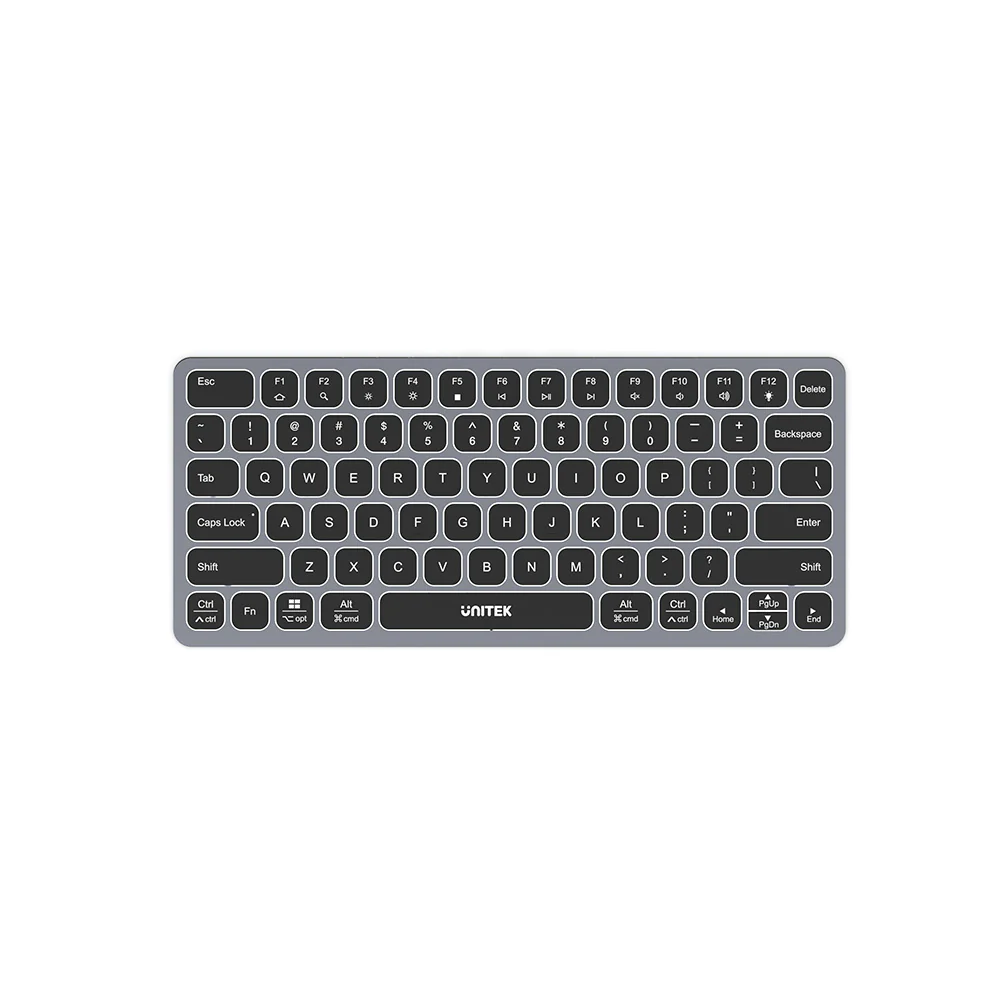 UNITEK Keyboard with 9-in-1 USB-C Hub, 3x USB 3.0, 4K HDMI, SD Card, AUX, 100W PD Charging