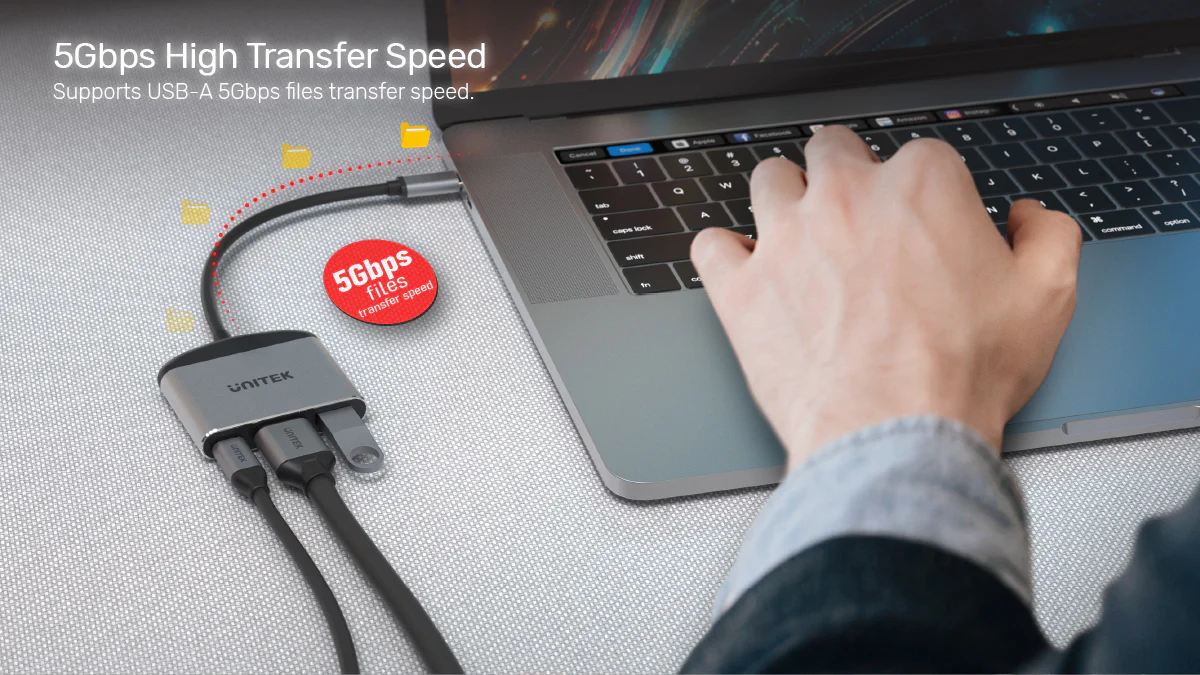 UNITEK USB-C to HDMI 8K Adapter with USB 3.0 and PD 100W Charging UNITEK USB-C to HDMI 8K Adapter with USB 3.0 and PD 100W Charging