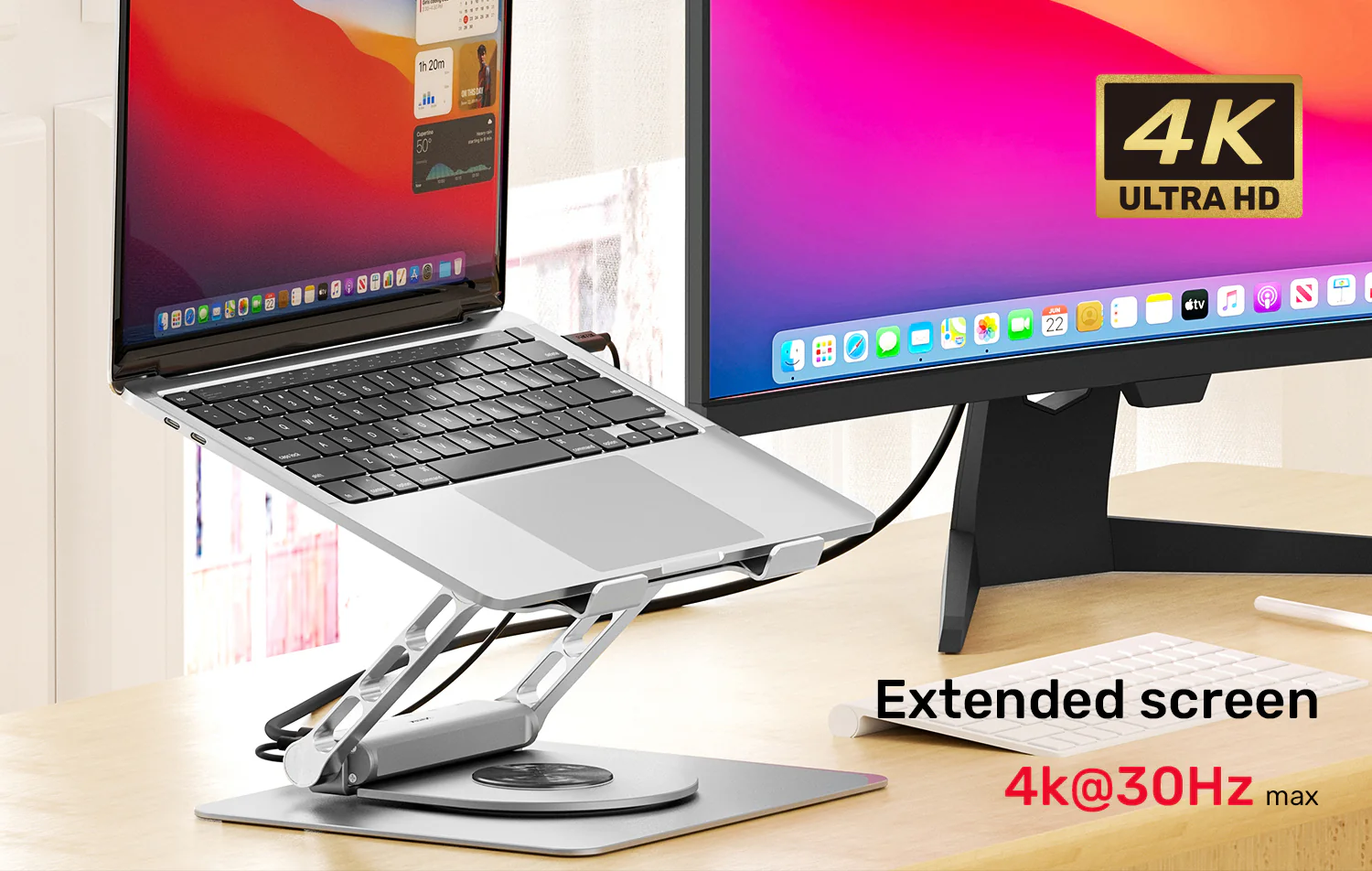 UNITEK Laptop Stand with Detachable USB-C Hub 360° Rotating Base Tilt Design Supports up to 15.6 UNITEK Laptop Stand with Detachable USB-C Hub 360° Rotating Base Tilt Design Supports up to 15.6