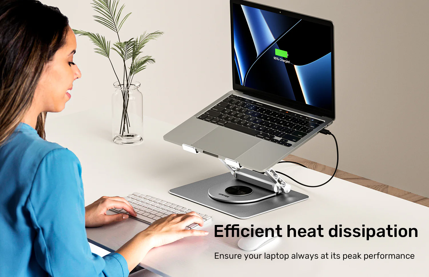 UNITEK Laptop Stand with Detachable USB-C Hub 360° Rotating Base Tilt Design Supports up to 15.6 UNITEK Laptop Stand with Detachable USB-C Hub 360° Rotating Base Tilt Design Supports up to 15.6