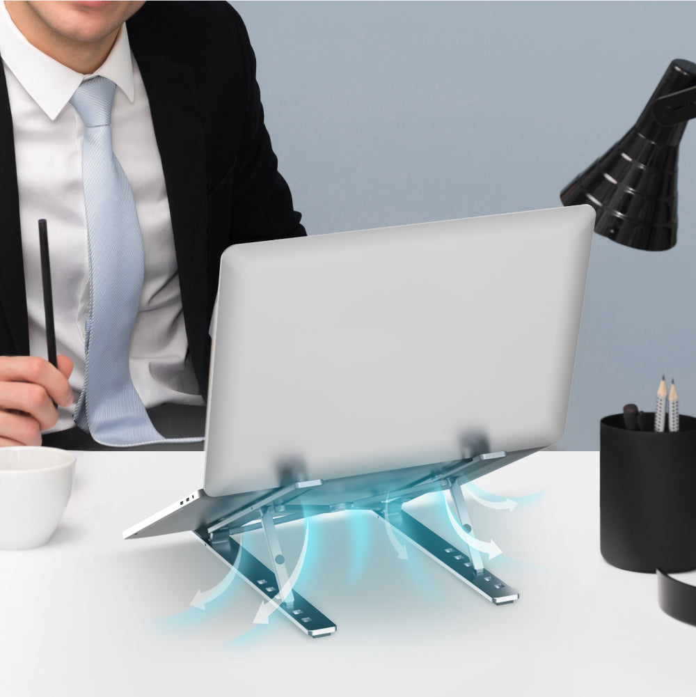 UNITEK OT155SL Mechanical Foldable Laptop Stand Adjustable with 6 Tilt Angles UNITEK OT155SL Mechanical Foldable Laptop Stand Adjustable with 6 Tilt Angles