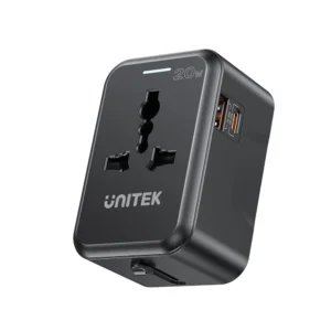 UNITEK P1120ABK01 20W Universal Travel Adapter Dual USB-C PD