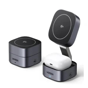 UGREEN 35316 MagFlow 2-in-1 Qi2 Magnetic Foldable Wireless Charging Station