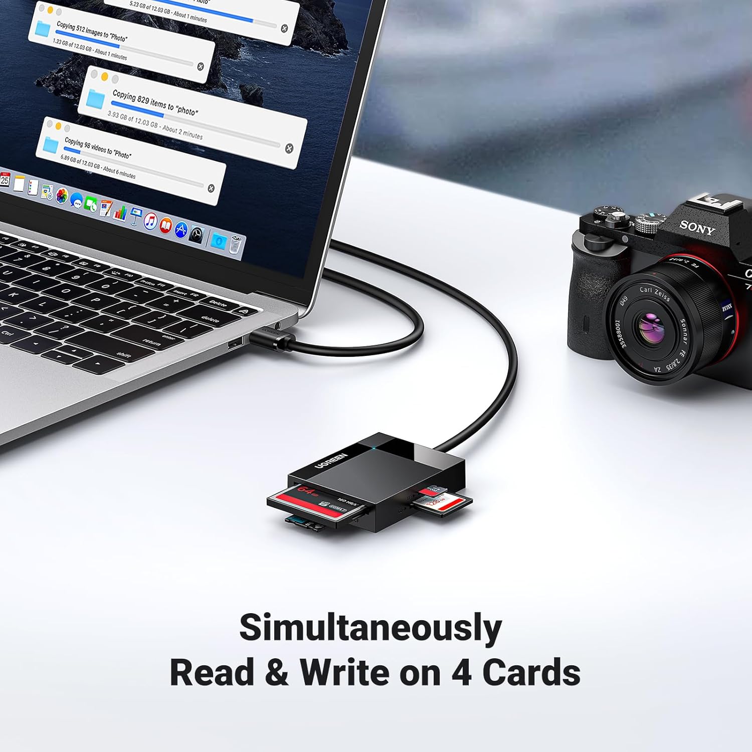 Buy UGREEN 30333 SD Card Reader USB 3.0 Card Hub Adapter 5Gbps Read 4 Cards Simultaneously Online in Pakistan - UGREEN PK