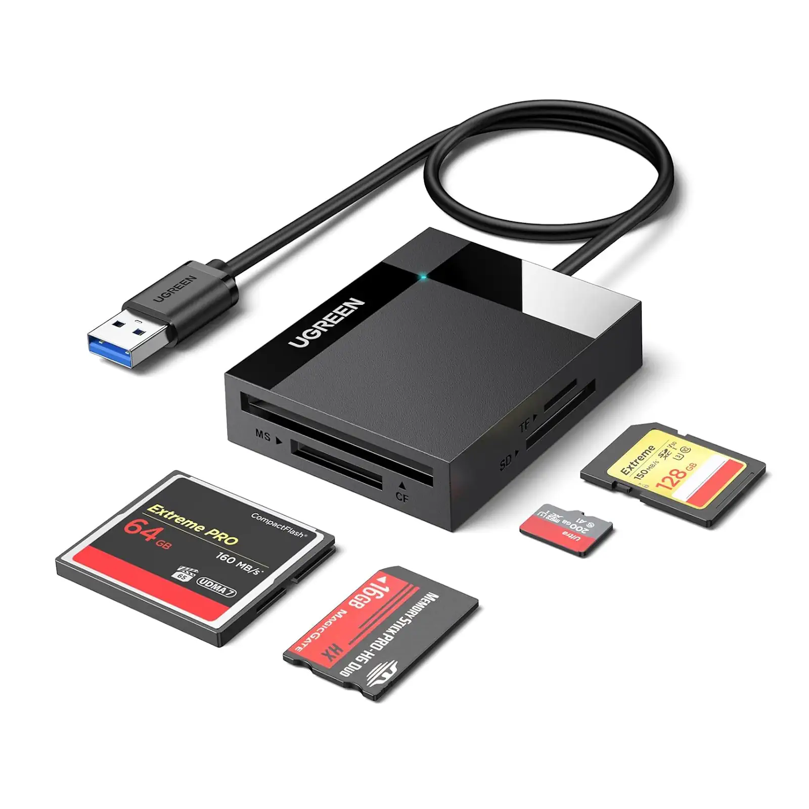 Buy UGREEN 30333 SD Card Reader USB 3.0 Card Hub Adapter 5Gbps Read 4 Cards Simultaneously Online in Pakistan - UGREEN PK