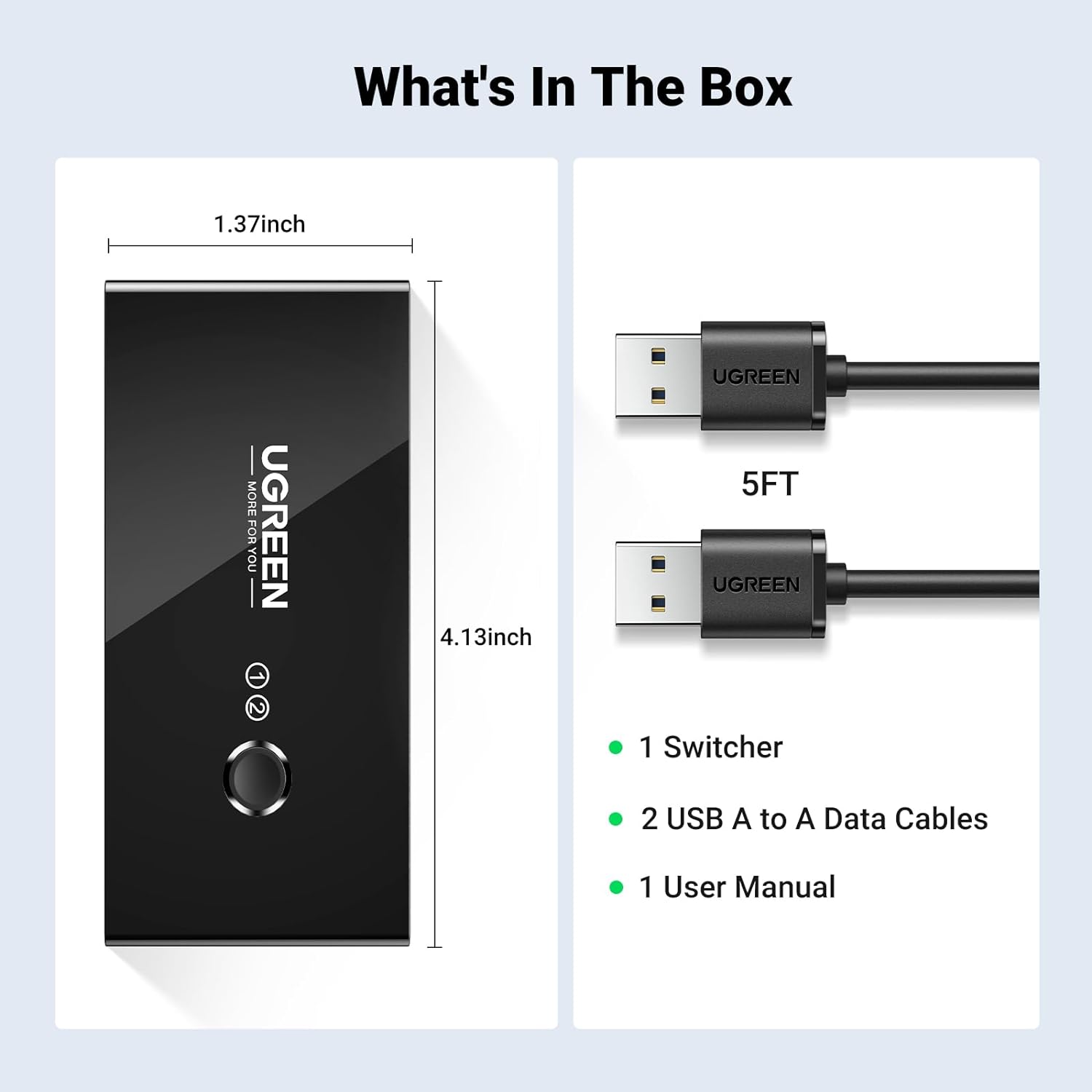 Buy UGREEN 30767 USB 2.0 Switch 2 In 4 Output USB KVM Switch Online in Pakistan - UGREEN PK