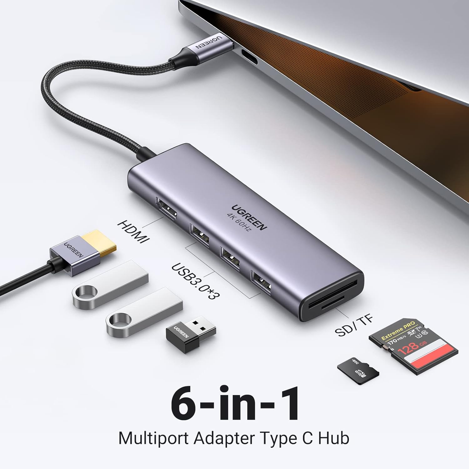 Buy UGREEN 60383 6-in-1 USB C Hub 4K@60Hz Multiport Adapter Online in Pakistan - UGREEN PK