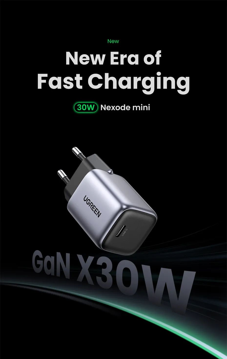 Buy UGREEN 90666 Nexode 30W USB C Fast Charger with GaN Tech Compatible with iPhone 16 Plus Pro Max Online in Pakistan - UGREEN PK