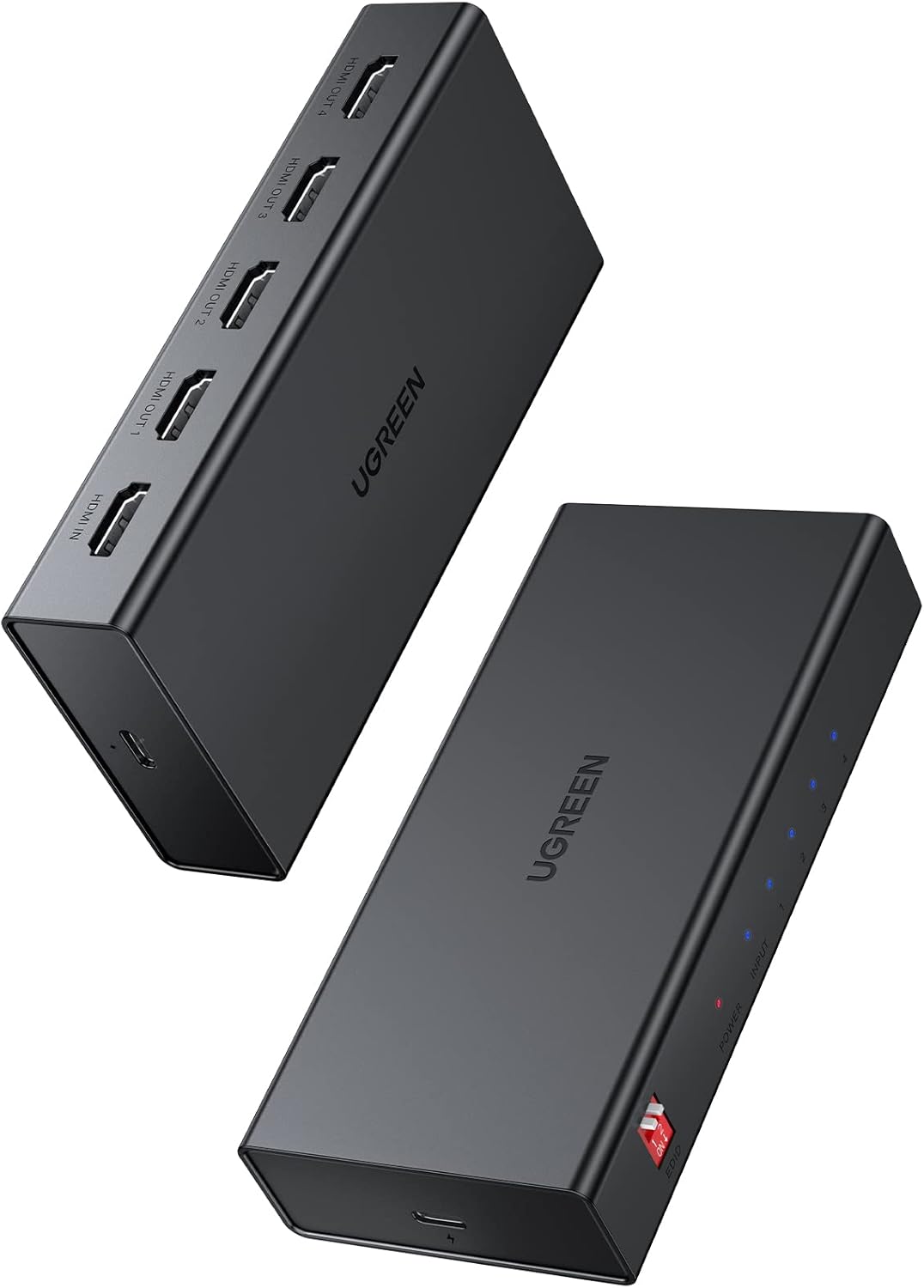 Buy UGREEN 90514 HDMI Splitter 1 in 4 Out 4K@60Hz Support EDID HDCP 2.2/1.4 3D HDR Online in Pakistan - UGREEN PK