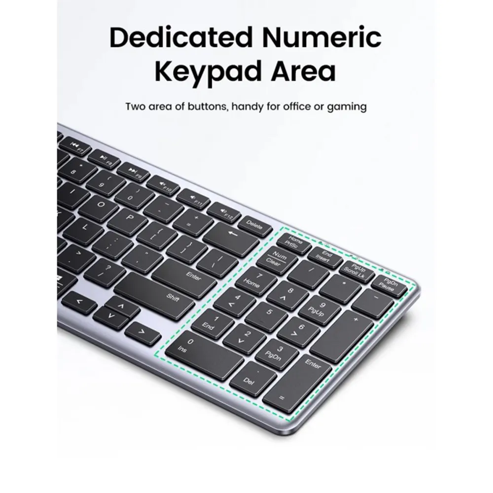 Buy UGREEN 15258 Ultra Slim Wireless Keyboard Bluetooth 5.0 & 2.4G Online in Pakistan - UGREEN PK