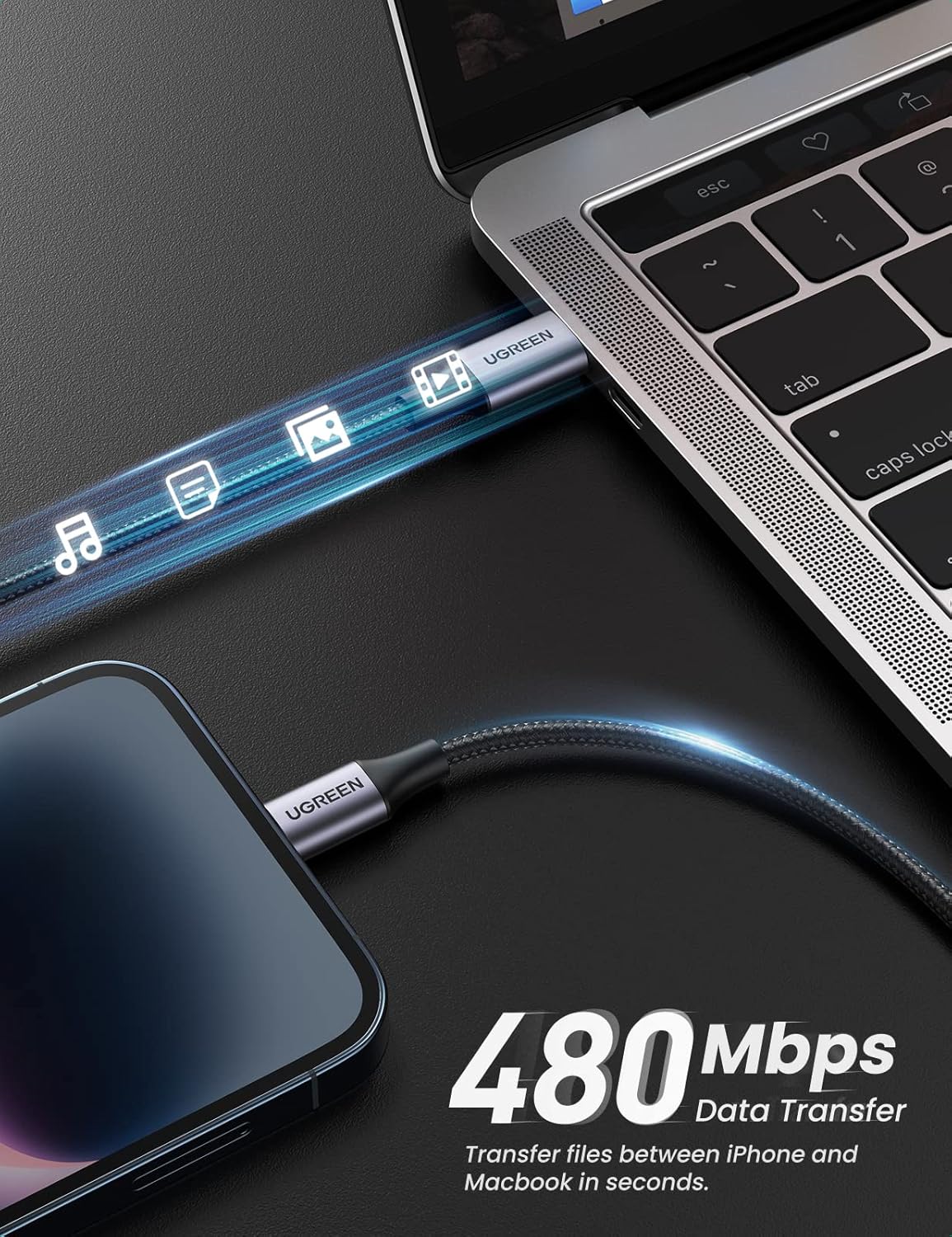 Buy UGREEN 60759 USB C to Lightning Cable (1 Meter) MFi Certification Lightning Cable Online in Pakistan - UGREEN PK