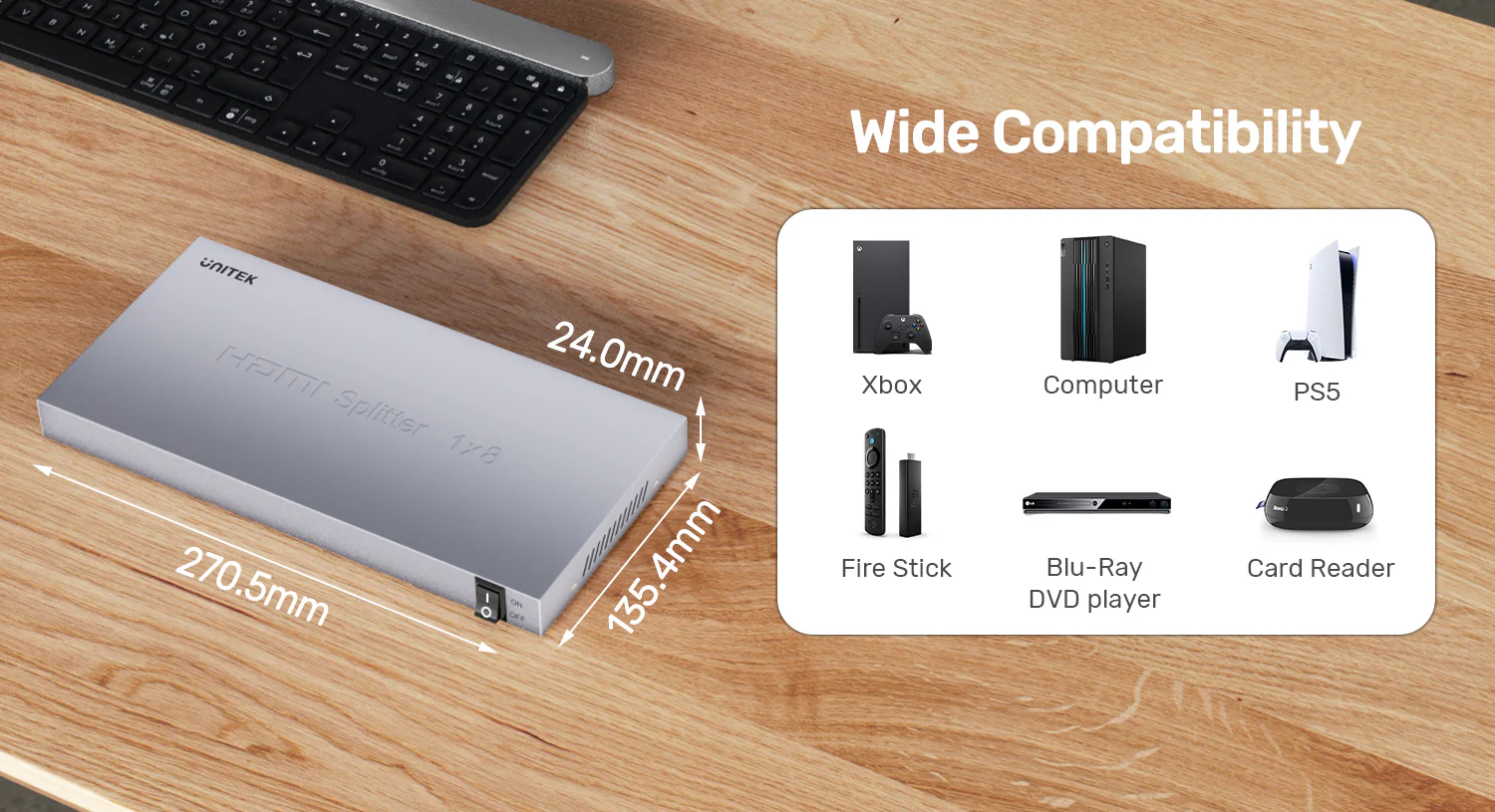 UNITEK 4K HDMI Splitter 1-in-8 Out 4K@30Hz Compatible HDMI 1.4 Buy UNITEK 4K HDMI Splitter 1-in-8 Out 4K@30Hz Compatible HDMI 1.4 Online in Pakistan - UGREEN PK