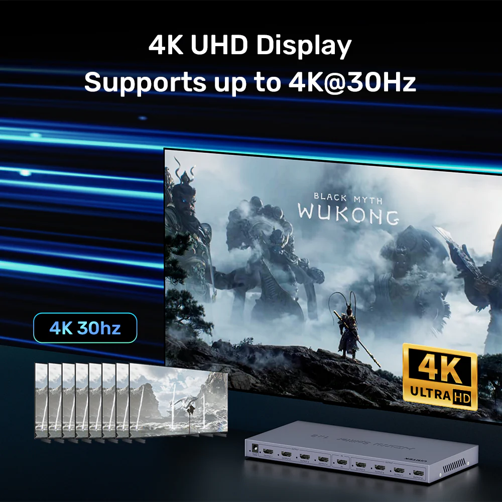 Buy UNITEK 4K HDMI Splitter 1-in-8 Out 4K@30Hz Compatible HDMI 1.4 Online in Pakistan - UGREEN PK