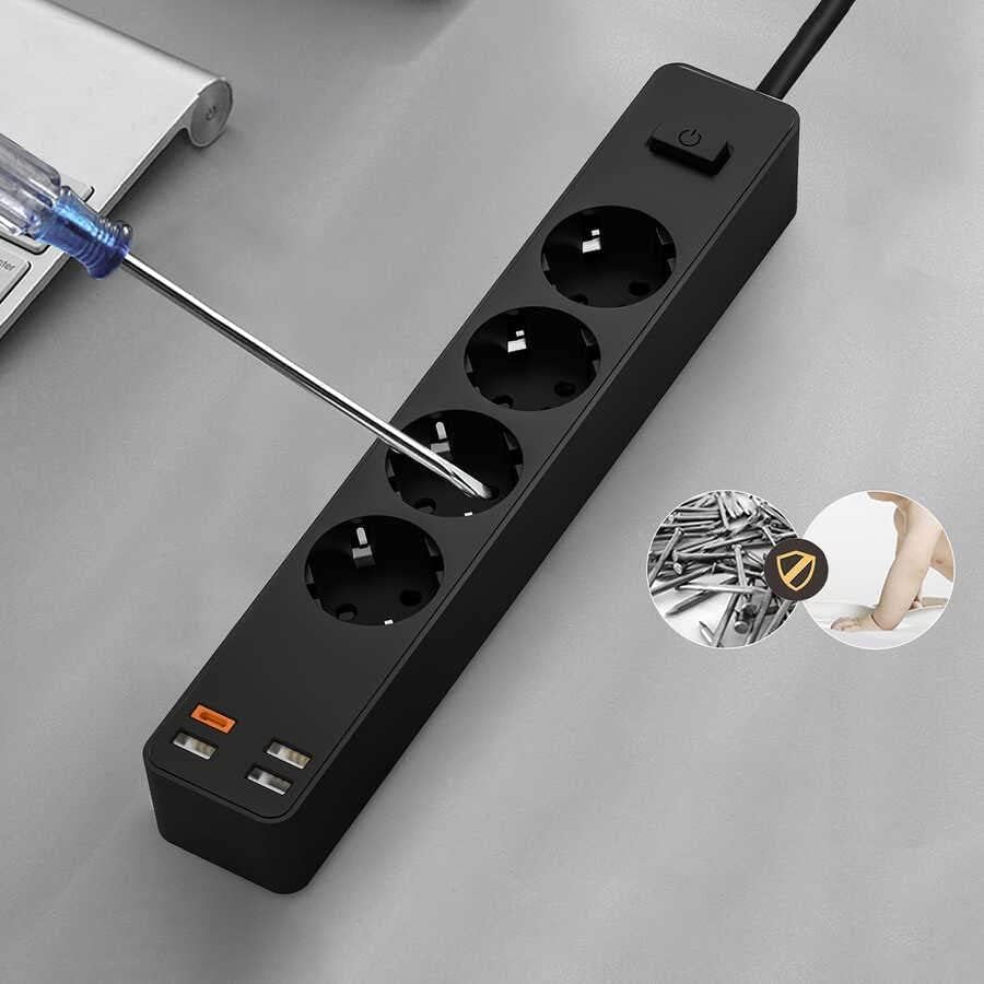 Buy WIWU U01 EU Smart Power Strip 4 AC Outlets & 20W PD USB-C (Black) Online in Pakistan - UGREEN PK