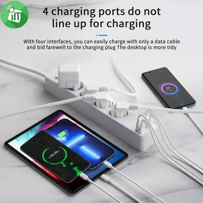 Buy WIWU U01 EU Smart Power Strip 4 AC Outlets & 20W PD USB-C (Black) Online in Pakistan - UGREEN PK