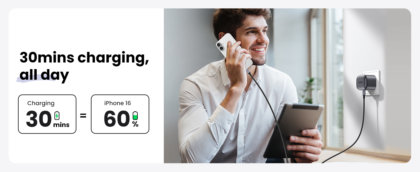 UGREEN 90878 30W USB-C Charger Nexode (UK Plug) Foldable PD 3.0 Fast Charging for iPhone 16/15/14/13 Buy UGREEN 90878 30W USB-C Charger Nexode (UK Plug) Foldable PD 3.0 Fast Charging for iPhone 16/15/14/13 Online in Pakistan - UGREEN PK