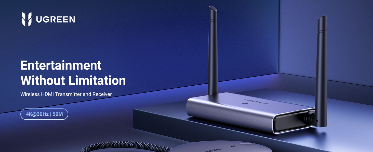 UGREEN 90909A 4K@30Hz Wireless HDMI Extender TX and RX 50 Meter Range Buy UGREEN 90909A 4K@30Hz Wireless HDMI Extender TX and RX 50 Meter Range Online in Pakistan - UGREEN PK