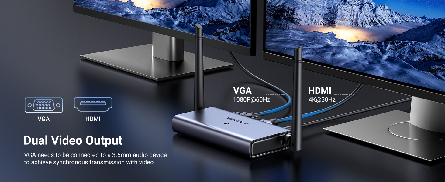 UGREEN 90909A 4K@30Hz Wireless HDMI Extender TX and RX 50 Meter Range Buy UGREEN 90909A 4K@30Hz Wireless HDMI Extender TX and RX 50 Meter Range Online in Pakistan - UGREEN PK