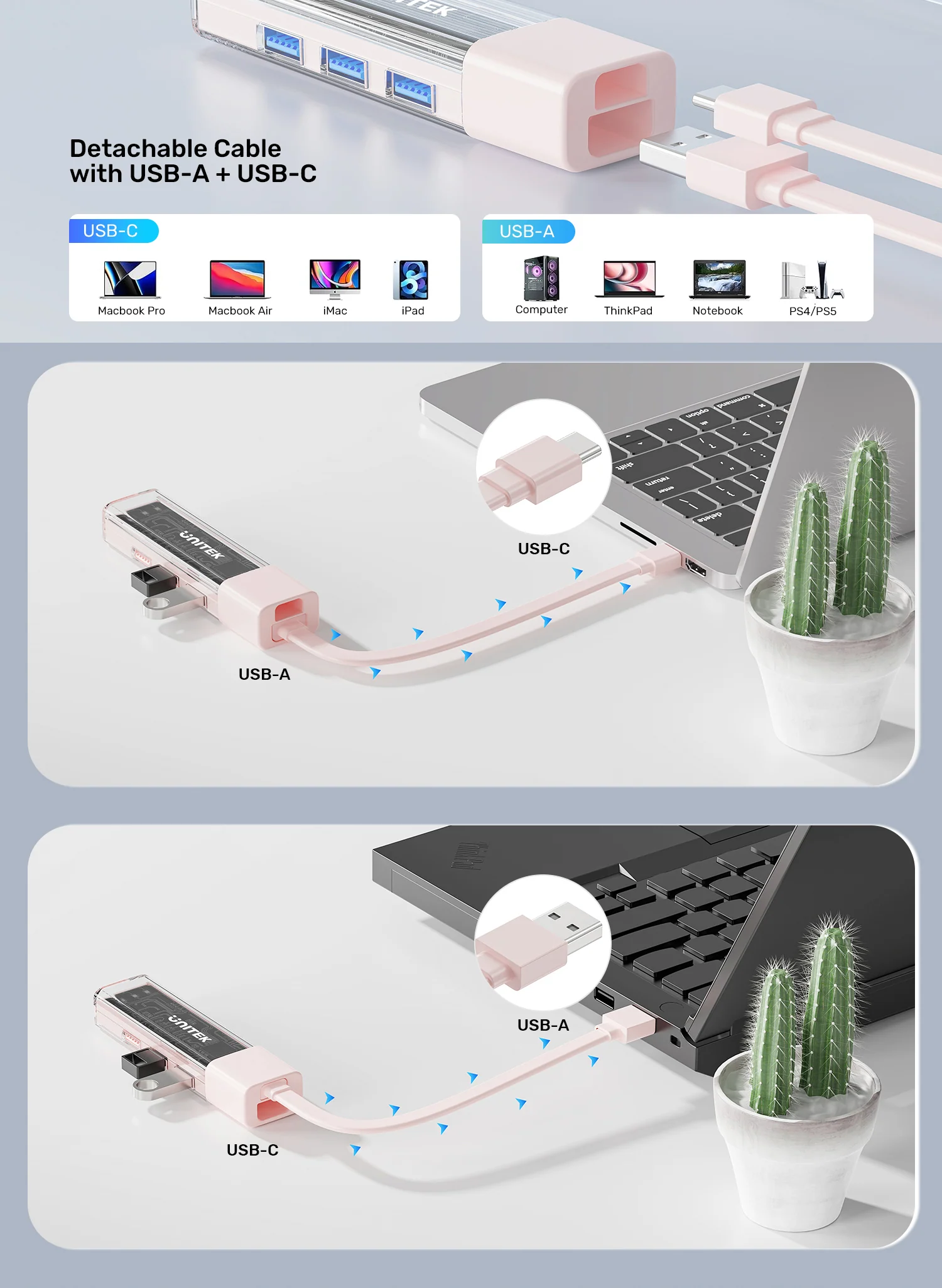 UNITEK 4-Port USB-A Bi-Directional Hub with Detachable Cable Buy UNITEK 4-Port USB-A Bi-Directional Hub with Detachable Cable Online in Pakistan - UGREEN PK