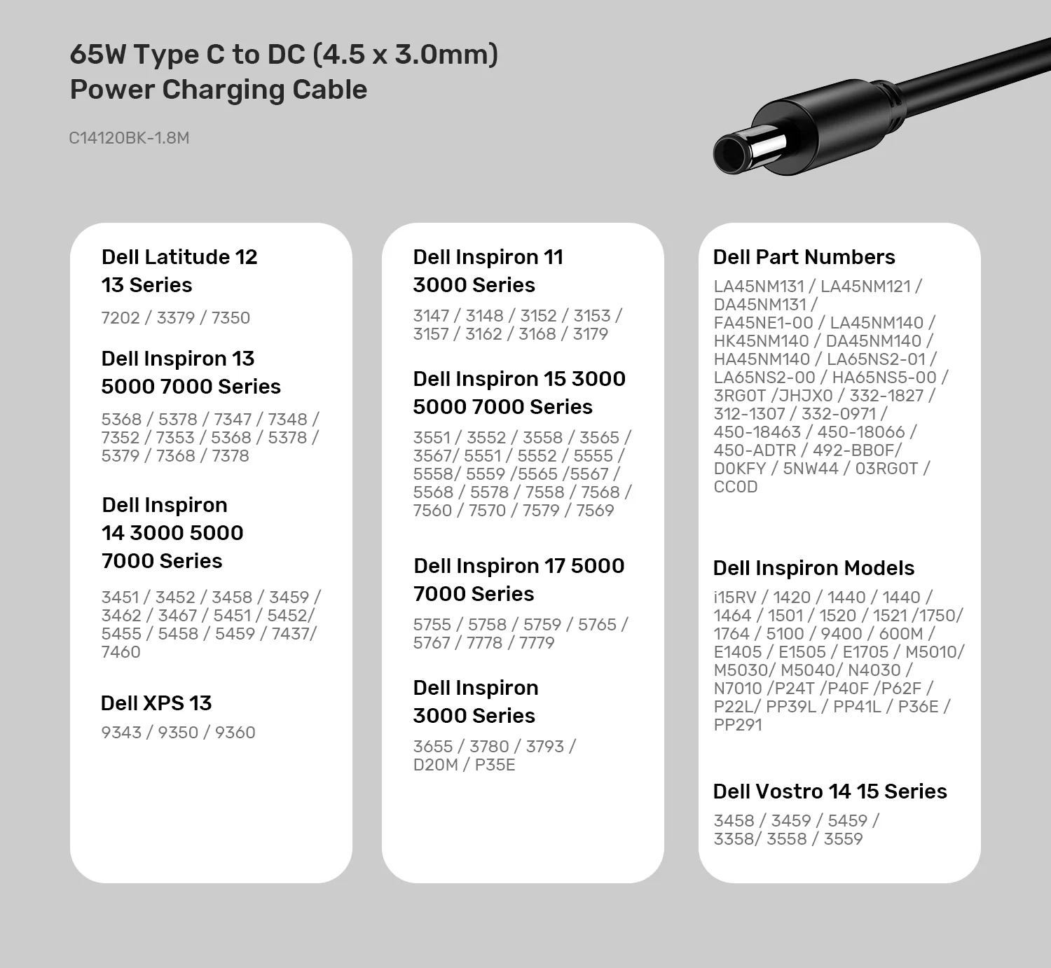 UNITEK 65W USB C to DC Charging Cable DC Jack 4.5 x 3.0 mm for Dell Laptops Buy UNITEK 65W USB C to DC Charging Cable DC Jack 4.5 x 3.0 mm for Dell Laptops Online in Pakistan - UGREEN PK