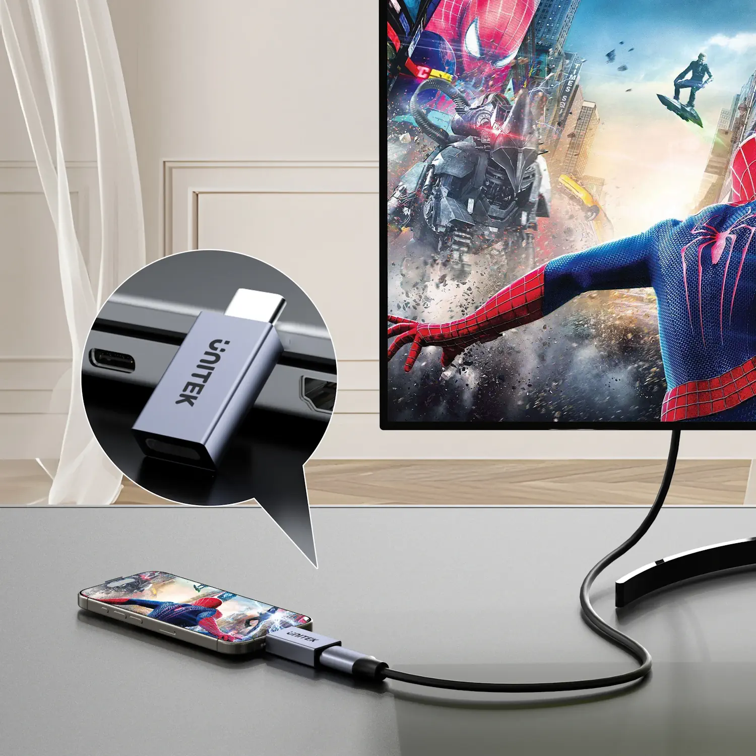 Buy UNITEK USB-C Male to Female Adapter, 240W Fast Charging, 8K@60Hz Video, 40Gbps Data Online in Pakistan - UGREEN PK