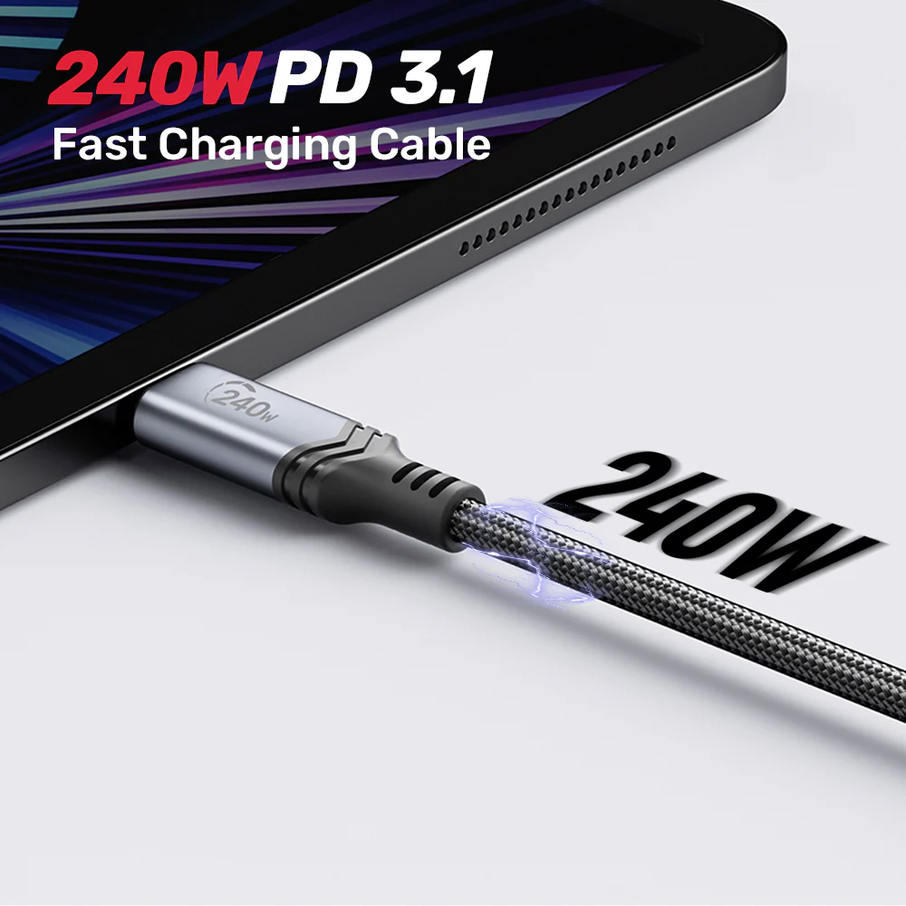 Buy UNITEK 240W USB-C to USB-C PD 3.1 Fast Charging Cable (2 Meter) Nylon Braided Online in Pakistan - UGREEN PK