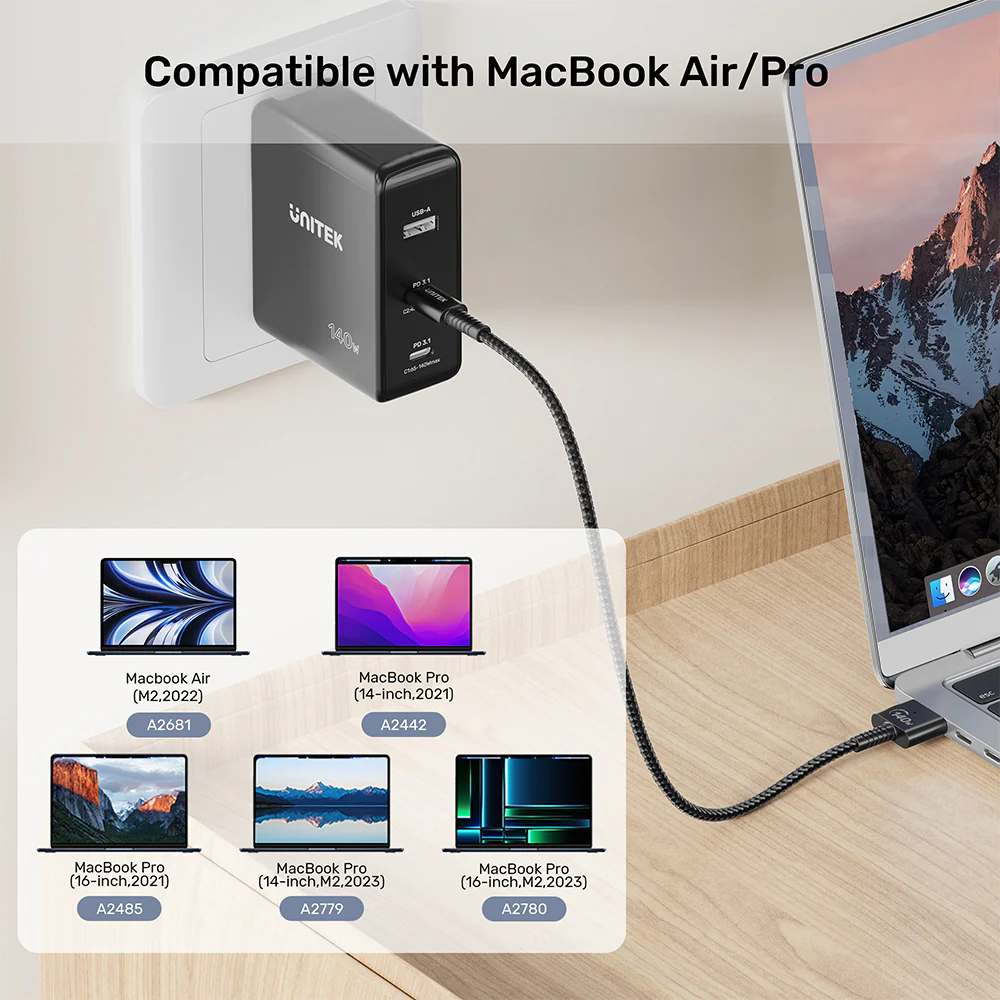 Buy UNITEK USB-C to Magnetic 3 Braided Charging Cable (2 Meter) 140W PD Fast Charging Online in Pakistan - UGREEN PK