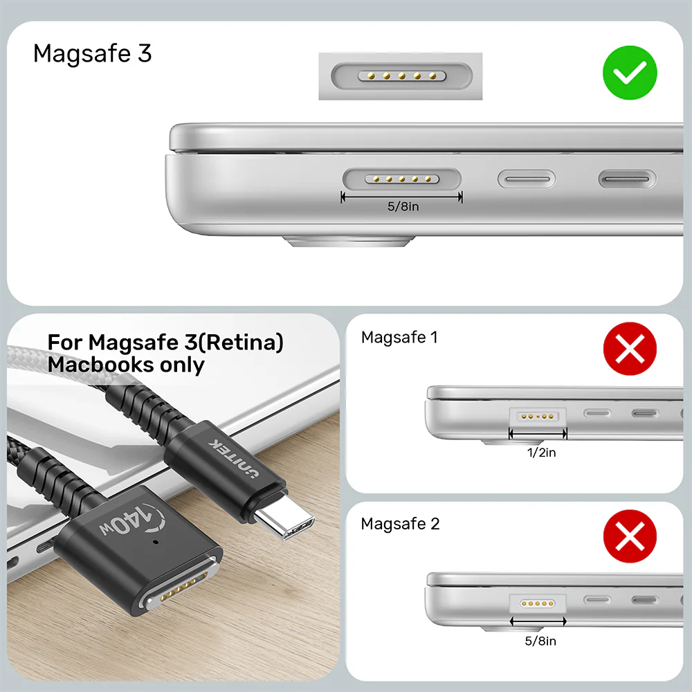 Buy UNITEK USB-C to Magnetic 3 Braided Charging Cable (2 Meter) 140W PD Fast Charging Online in Pakistan - UGREEN PK